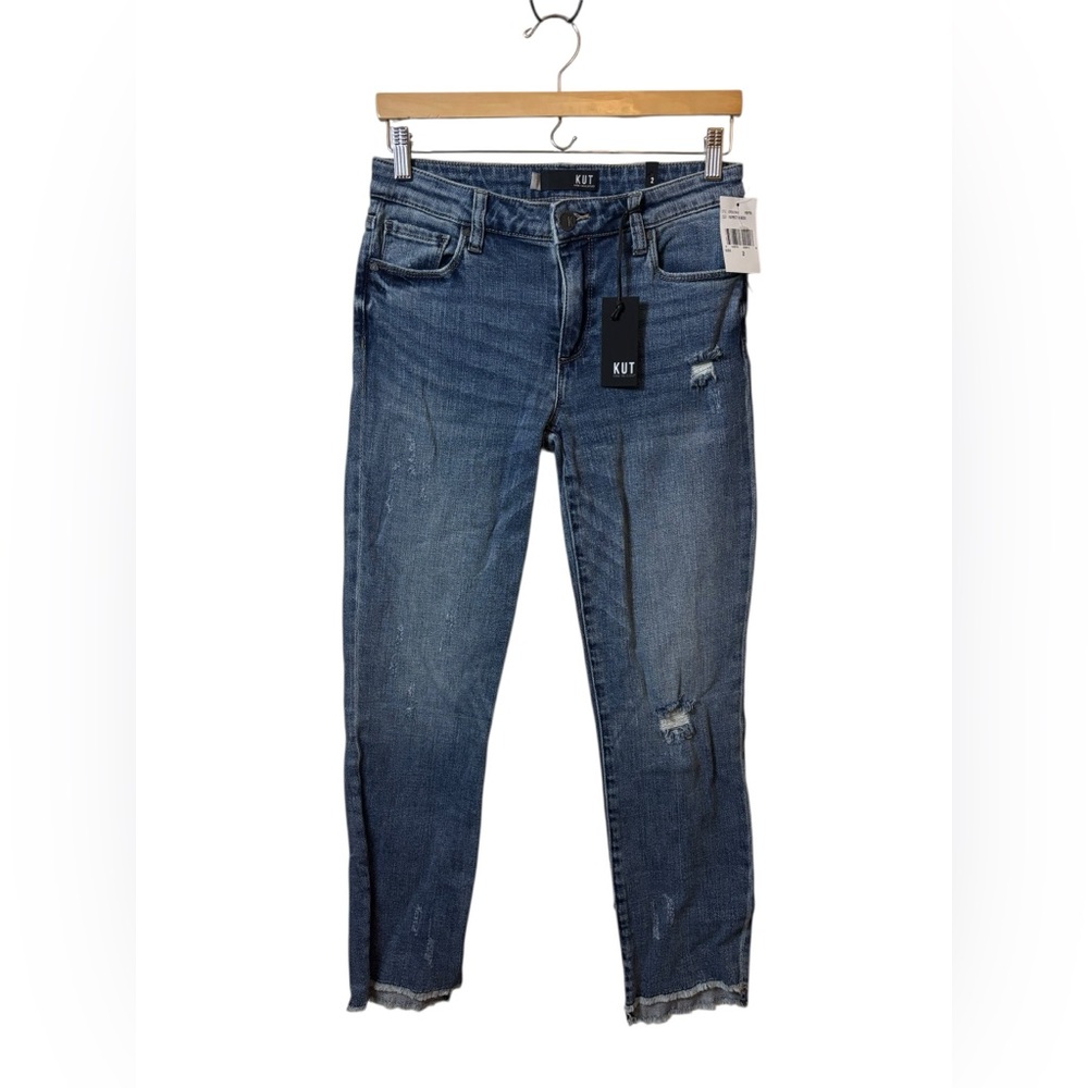 NEW KUT FROM THE KLOTH | denim blue jeans 2 Reese ankle straight leg
